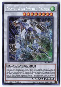 Crystal Wing Synchro Dragon Secret Rare Shining Victories SHVI-EN049 NM - Image 1