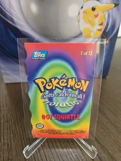 Pokemon TCG Topps Trading Cards Squirtle 7/12 Diecut Blue Label - Image 2