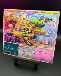 Pokemon Teeziro Connecting Picture Puzzle Art Cards (9) Not Cut Slopoke Vibrava - Image 2