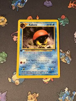 Pokemon Card Kabuto 56/75 Neo Discovery FIRST EDITION - (LP+) - Image 1