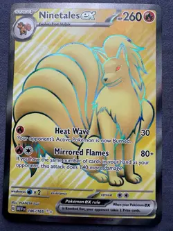 Pokemon TCG Ninetales Ex Ultra Rare Card 186/165 SV: 151 (Near Mint) EN - Image 1