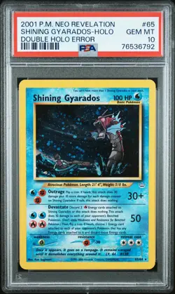 2001 POKEMON NEO REVELATION DOUBLE HOLO ERR #65 SHINING GYARADOS-HOLO PSA 10 - Image 1