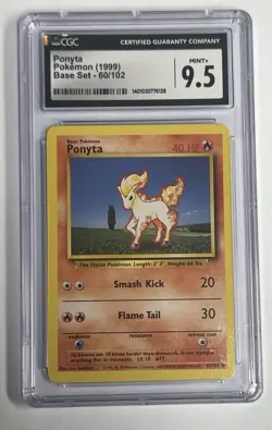 1999 Pokemon Base Set Ponyta 60/102 CGC MINT+ 9.5 - Image 1