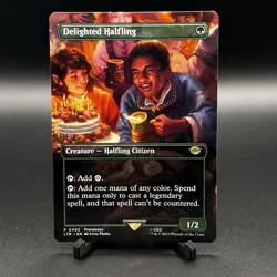 MTG Delighted Halfling #402 Borderless Scene Card LOTR Lord of the Rings - Image 1