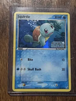 Pokemon TCG Squirtle Card 63/100 EX Crystal Guardians Reverse Holo Stamped - Image 1