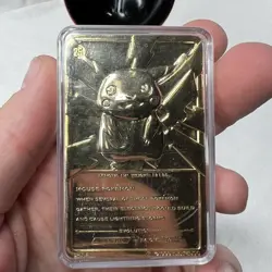 Pokemon Pikachu Burger King 23K Gold Plated Trading Card & Pokeball Vintage 1999 - Image 4