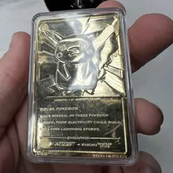 Pokemon Pikachu Burger King 23K Gold Plated Trading Card & Pokeball Vintage 1999 - Image 5