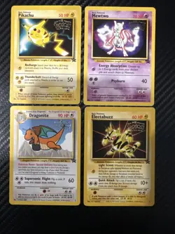 Pokemon Movie Promo Vintage Set 4 Card Pikachu Mewtwo Electabuzz Dragonite WoTC - Image 1