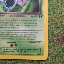 Pokemon Trading Cards Team Rocket Set Dark Golbat Mint / Near Mint 24/82 2 - Image 3
