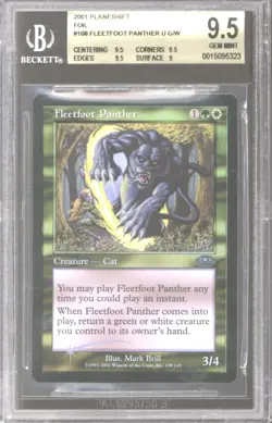 Magic MTG Planeshift FOIL Fleetfoot Panther BGS 9.5 GEM MINT POP 1 - Image 1