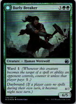 Magic the Gathering Burly Breaker Innistrad: Midnight Hunt Foil MTG - Image 1