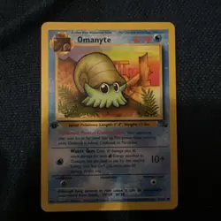 Pokemon TCG Omanyte Fossil 52 Regular 1st Edition Common NEAR MINT - Image 1