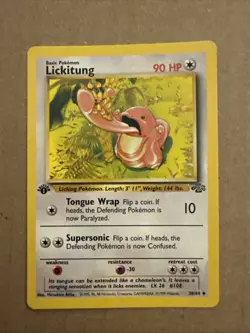 Pokemon TCG Lickitung 38/64 Jungle 1st Edition Stamp Non Holo 1999 Vintage - Image 1