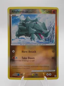 Rhyhorn 95/130 Diamond and Pearl Pokemon TCG Reverse Holo Lightly Played - Image 1
