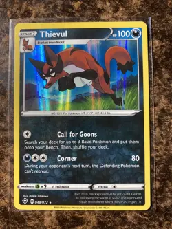 Thievul 048/072 - Holo Rare - Pokemon Shining Fates - Mint Pack Fresh - Image 1