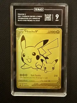 Pokemon Pikachu V Celebrations UPC Black Star Promo TAG 9 MINT SHSWH145 - Image 1