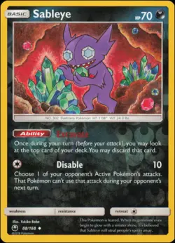 Pokemon - Sableye #88/168 - SM - Celestial Storm Reverse Holo - Image 1