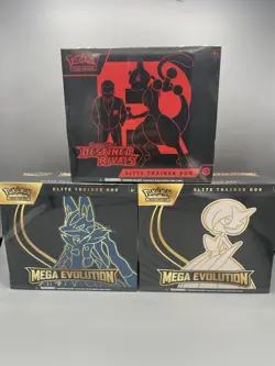 Pokemon TCG Set of 2 Mega Evolution & Destined Rivals Elite Trainer Box ETB NEW - Image 1