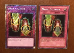 Yugioh - 2x Magic Cylinder LON-104 & RA03-EN115 - Secret Rare - LP - Image 1