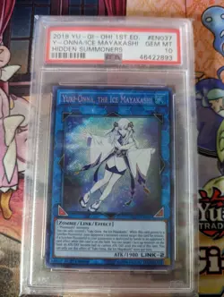 YuGiOh YUKI-ONNA, THE ICE MAYAKASHI #HISU-EN037 SECRET RARE PSA 10 1st ED-2018 - Image 1