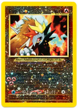 Entei Reverse Holo Pokemon Movie 2001 Promo 34 Near Mint w/Pokemon League Card - Image 1