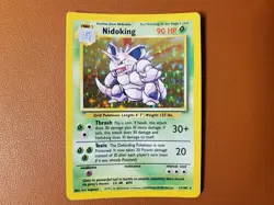 Nidoking Base Set Holo Unlimited Rare Card 11/102 LP Condition Pokemon TCG Card - Image 1
