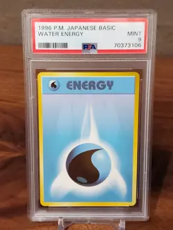 PSA 9 Pokemon Card 1996 Japanese Basic Water Energy MINT - Image 1
