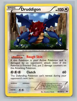Pokemon TCG Druddigon 89/101 Noble Victories Normal LP - Image 1