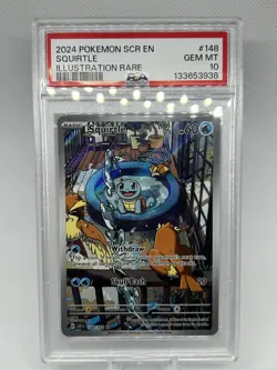 Pokemon TCG Squirtle Stellar Crown Illustration Rare 148/142 PSA 10 - Image 2