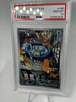 Pokemon TCG Squirtle Stellar Crown Illustration Rare 148/142 PSA 10 - Image 3