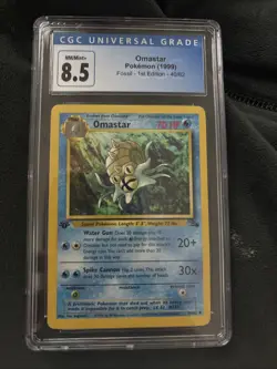 Pokemon Fossil 1999 Omastar 1st Edition #40/62 CGC 8.5 - Image 1