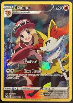 Braixen TG01/TG30 - Trainer Gallery Silver Tempest Pokemon TCG 2022 - NM Card - Image 1