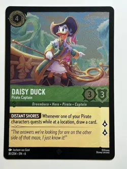 Daisy Duck - Pirate Captain Cold Foil Azurite Sea 81/204 NM Lorcana Card - Image 1