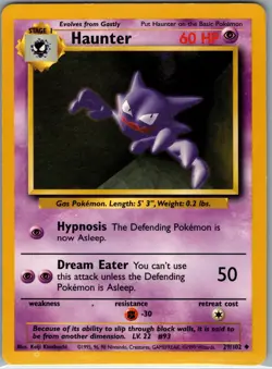 Haunter 29/102 Non Holo Base Set - Pokemon Card - NM - Image 1
