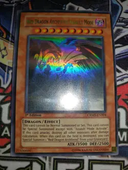 Yugioh Red Dragon Archfiend / Assault Mode NM Ghost Rare CRMS-EN004 1st Edition - Image 1