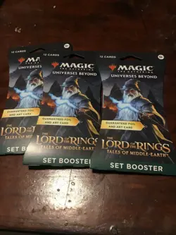 3x MTG The Lord of the Rings: Tales of Middle-Earth 12-Card Set Booster Pack - Image 1