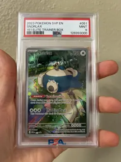 Snorlax 051 Sv: Scarlet & Violet 151 Promo Card Holo Pokemon Card Graded PSA 9 - Image 1