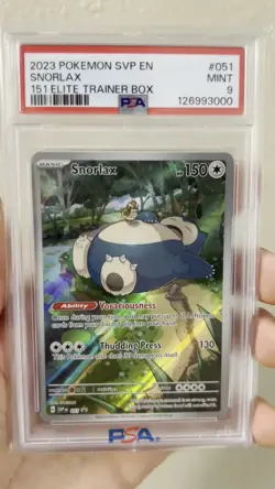 Snorlax 051 Sv: Scarlet & Violet 151 Promo Card Holo Pokemon Card Graded PSA 9 - Image 2