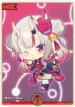 Hololive OFFICIAL CARD GAME Promos: Red Cheer - Nakiri Ayame (P) hY05-010 NM - Image 1
