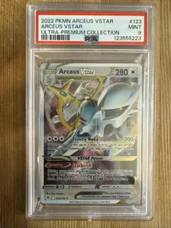 Arceus VSTAR METAL CARD 123/172 Brilliant Stars Pokemon Card Exclusive PSA 9 - Image 1