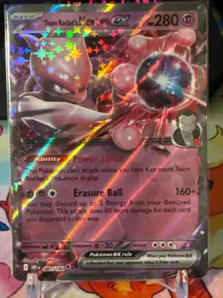Pokemon Team Rocket's Mewtwo ex 081/182 Card: Destined Rivals Holo NM PACK FRESH - Image 1