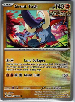Great Tusk (Master Ball) 055/131 SV: Prismatic Evolutions - Pokemon Card - NM - Image 1