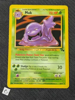 Muk 28/62 - Fossil Unlimited Non-Holo Rare WOTC Pokemon LP - Image 1