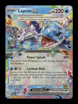 Pokemon Lapras ex - Double Rare SV07: Stellar Crown 032/142 NM - Image 1