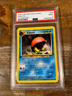 Pokemon 2001 Neo Discovery 1ST Edition KABUTO #56 PSA 9 Mint RARE - Image 1