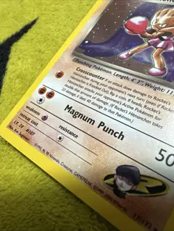 Pokemon Gym Heroes Holo Rocket’s Hitmonchan 11/132 Damaged/LP Holo Bleed! - Image 3