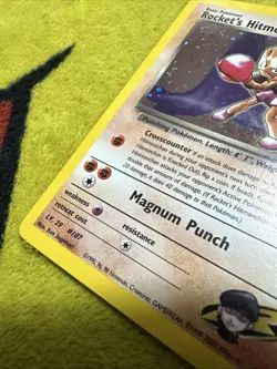 Pokemon Gym Heroes Holo Rocket’s Hitmonchan 11/132 Damaged/LP Holo Bleed! - Image 4