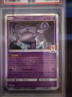 2021 POKEMON INDONESIAN SM PROMO KFC CHAKI KIDS MEAL #184 MEWTWO HOLO PSA 10 - Image 2