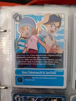 BT5-088 Sora Takenouchi & Joe Kido Rare Mint Digimon Card - Image 1