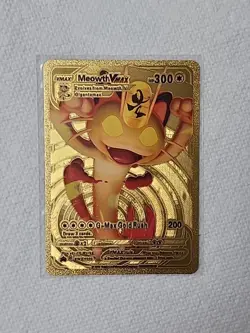 Meowth VMAX HP300 Gold Foil Pokemon Card G-Max Gold Rush card # SWSH005 - Image 1